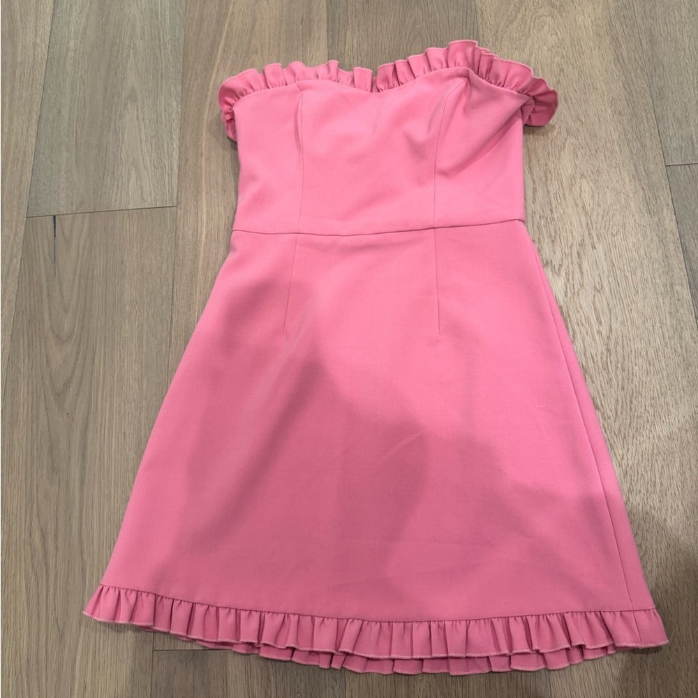French Connection Pink Ruffle Dress
